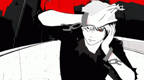 A Black And White Drawing Of A Man Covering His Face GIF