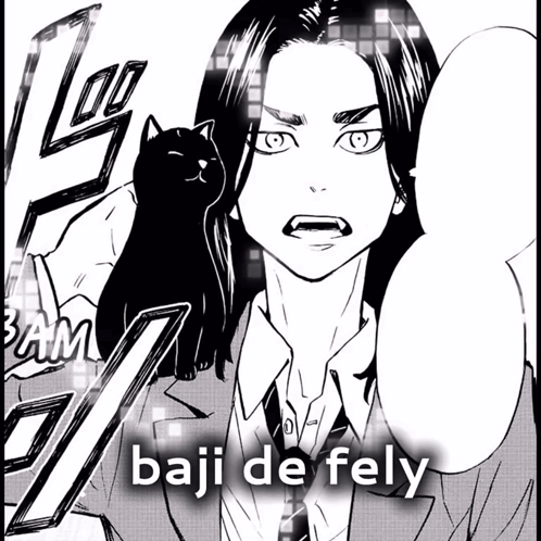 A Black And White Drawing Of A Man Holding A Black Cat And The Words Baju De Fely GIF