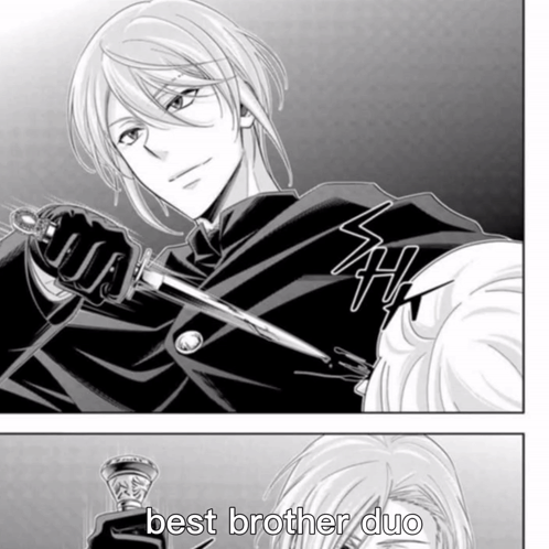A Black And White Drawing Of A Man Holding A Sword And The Words Best Brother Duo GIF