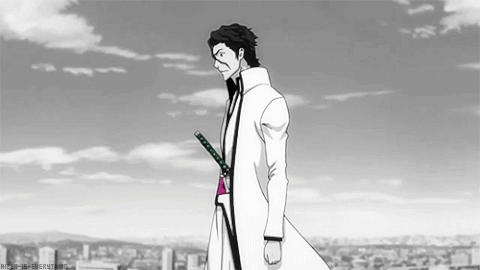 A Black And White Drawing Of A Man Holding A Sword In His Hand . GIF