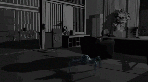 A Black And White Drawing Of A Man In A Space Suit GIF