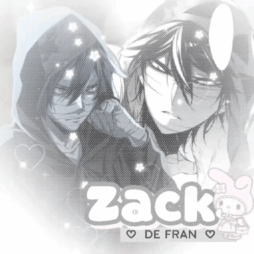 A Black And White Drawing Of A Man Named Zack De Fran GIF