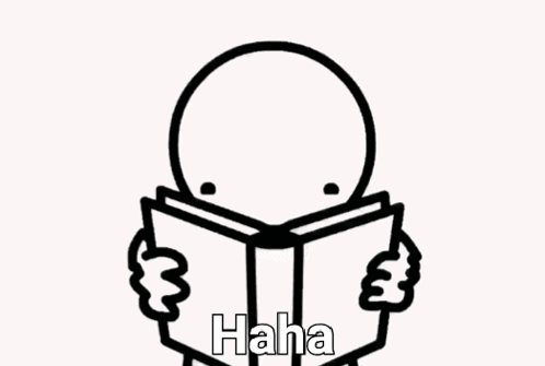 A Black And White Drawing Of A Man Reading A Book With The Words " I Can 'T Read " Written Below Him GIF