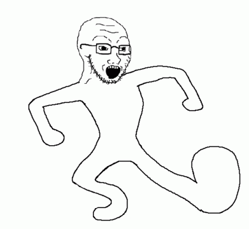A Black And White Drawing Of A Man Wearing Glasses . GIF