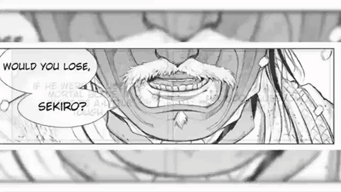 A Black And White Drawing Of A Man With A Mustache Asking Would You Lose GIF
