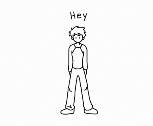 Black And White Drawing Of Man With Red Chest Rays GIF