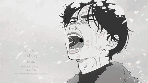 A Black And White Drawing Of A Man With The Name Leina GIF