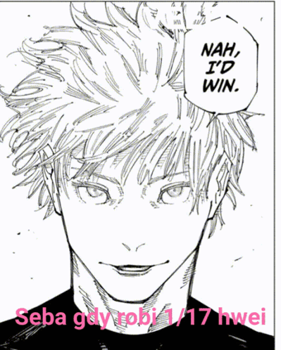 A Black And White Drawing Of A Man With The Words Nah I 'D Win Above Him GIF