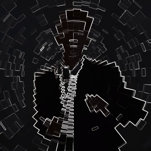 A Black And White Drawing Of A Maze With A White Outline GIF