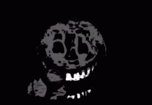 A Black And White Drawing Of A Monster With A Glowing Mouth GIF