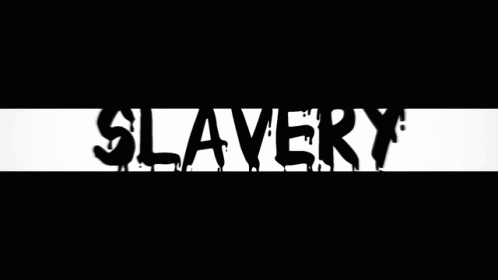 A Black And White Drawing Of A Panda And The Word Slavery GIF
