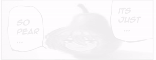 A Black And White Drawing Of A Pear With A Girl 'S Face On It And The Words `` So Pear '' . GIF