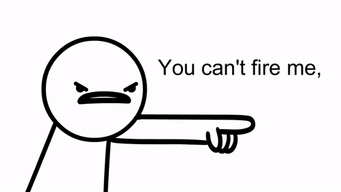 A Black And White Drawing Of A Penguin With The Words You 'Re Fired Below It GIF