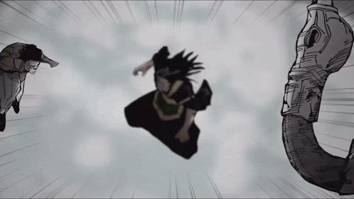 A Black And White Drawing Of A Person Flying Through The Air GIF