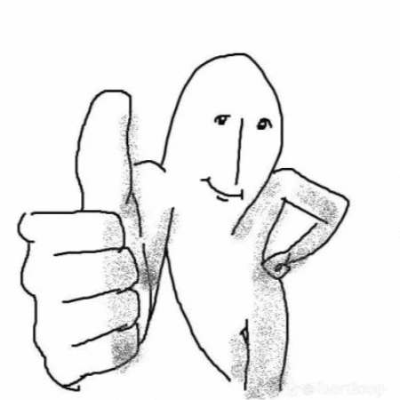 A Black And White Drawing Of A Person Giving A Thumbs Up Sign . GIF