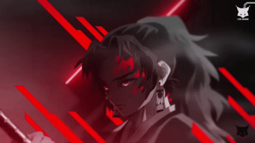 A Black And White Drawing Of A Person Holding A Red Object GIF