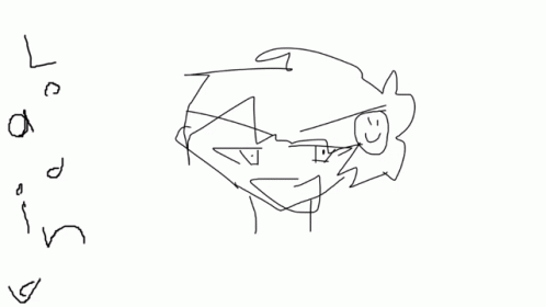 A Black And White Drawing Of A Person 'S Face With A Smiley Face And The Words " I Love You " Written Below It GIF
