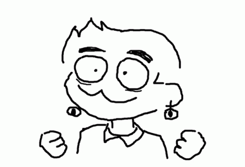 A Black And White Drawing Of A Person 'S Face With Big Eyes GIF