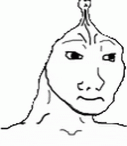 A Black And White Drawing Of A Person 'S Face . GIF