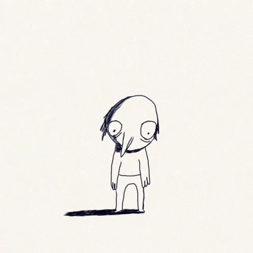 A Black And White Drawing Of A Person With A Long Nose GIF