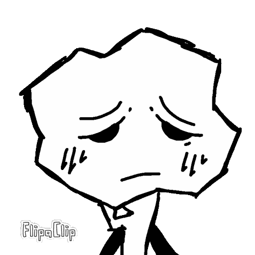 a black and white drawing of a person with a sad face and a tie .