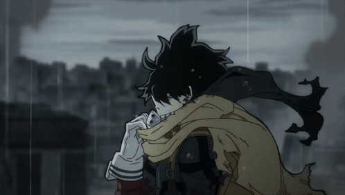 A Black And White Drawing Of A Person With A Scarf Around Their Head GIF