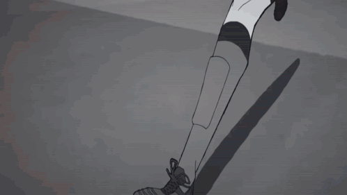 a black and white drawing of a person with a shadow on the ground