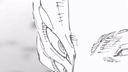 A Black And White Drawing Of A Person With A Yellow Light Coming Out Of Their Hand GIF