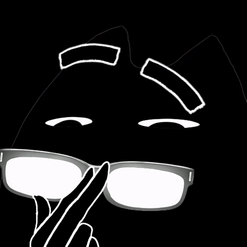 A Black And White Drawing Of A Person With Glasses GIF