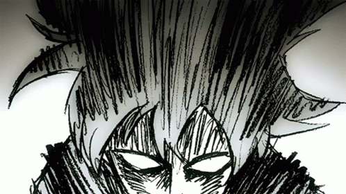 A Black And White Drawing Of A Person With Horns On Their Head GIF