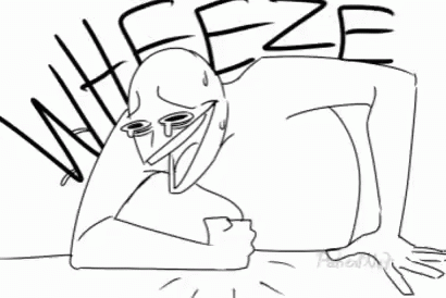 A Black And White Drawing Of A Person With The Word Weeze Written Above Them GIF