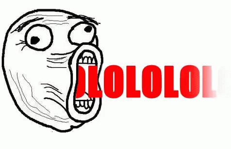 A Black And White Drawing Of A Rage Face With The Word Olololo Written On It . GIF