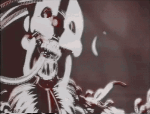 A Black And White Drawing Of A Skeleton With A Hose Coming Out Of It 'S Mouth . GIF