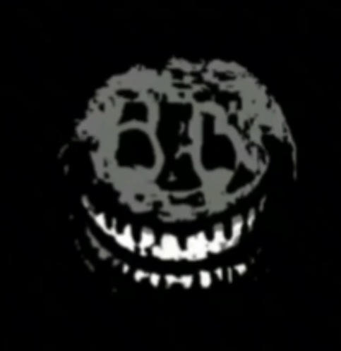 A Black And White Drawing Of A Skull With A Smile On It 'S Face GIF