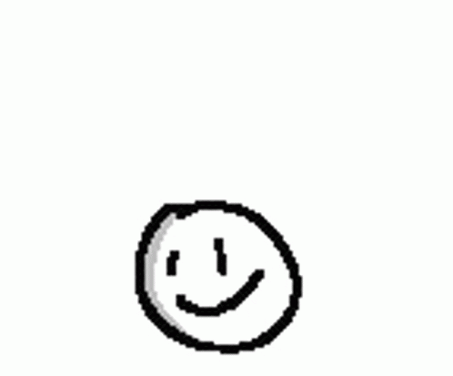 A Black And White Drawing Of A Smiley Face With A Shadow On A White Background . GIF