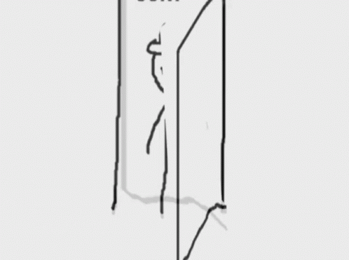 Black And White Stick Figure With Hat And Tie GIF
