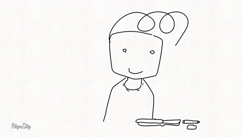 A Black And White Drawing Of A Stick Figure With A Smiley Face GIF