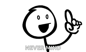 A Black And White Drawing Of A Stick Figure With A Smiley Face And A Finger Pointing Up . GIF
