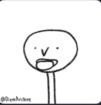 A Black And White Drawing Of A Stick Figure With A Tongue Sticking Out .. GIF