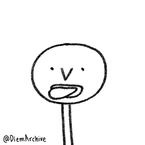 A Black And White Drawing Of A Stick Figure With A Tongue Sticking Out GIF