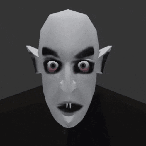 A Black And White Drawing Of A Vampire With Fangs GIF