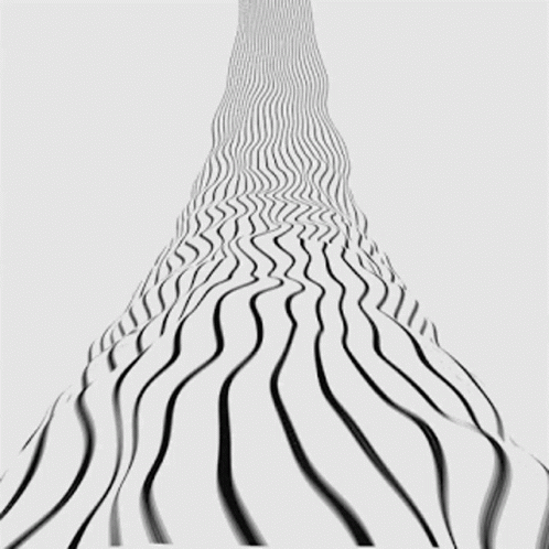 A Black And White Drawing Of A Wave Going Up A Hill GIF