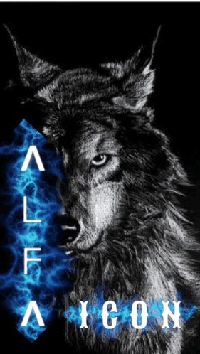 A Black And White Drawing Of A Wolf With The Word Icon On The Bottom GIF