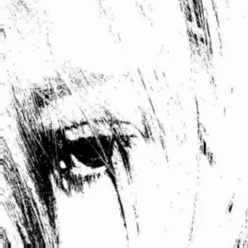 A Black And White Drawing Of A Woman 'S Eye With A Tear Coming Out Of It . GIF