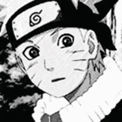 A Black And White Drawing Of A Young Boy Wearing A Headband And A Scarf . GIF