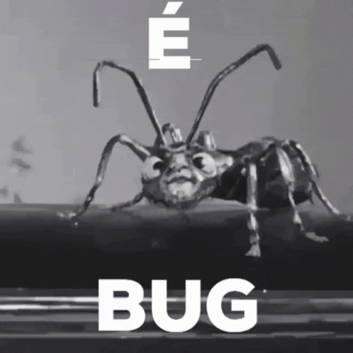 A Black And White Drawing Of An Ant With The Word Bug Written Below It GIF