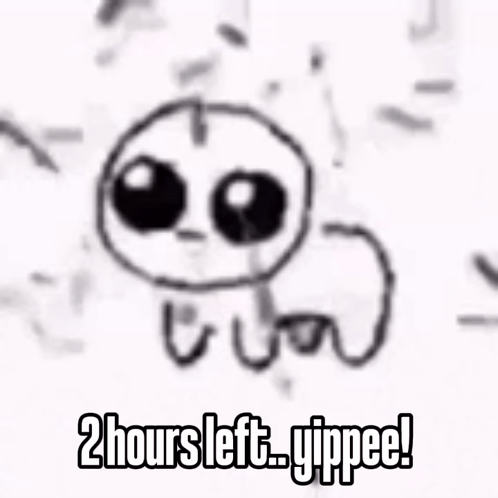 A Black And White Drawing Of An Octopus With The Words 2 Hours Left . GIF