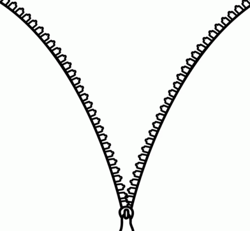 A Black And White Drawing Of An Open Zipper GIF