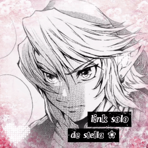 A Black And White Drawing Of Link With The Words Link Solo De Stella On The Bottom GIF