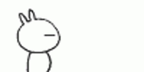 A Black And White Drawing Of Two Rabbits Kissing . GIF